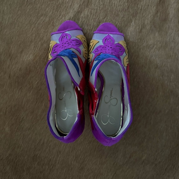 Jessica Simpson Mesh Peep Toe Bootie Size 8 - Picture 4 of 8